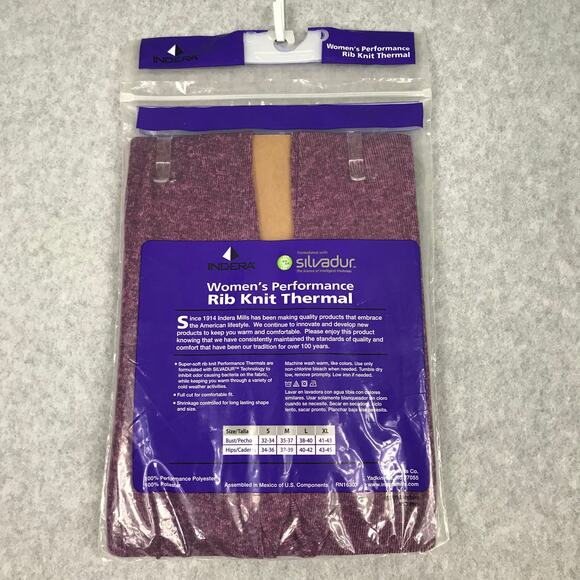 Indera Thermal Leggings Pant Small Ribbed Knit Silvadur Base Layers Wicking Soft - Picture 6 of 9